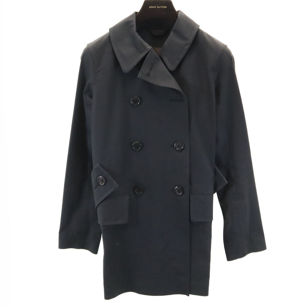 LOUIS VUITTON ルイヴィトン スコットランド製 マッキントッシュ トレンチコート 34 チャコールブラック カバー付き レディース