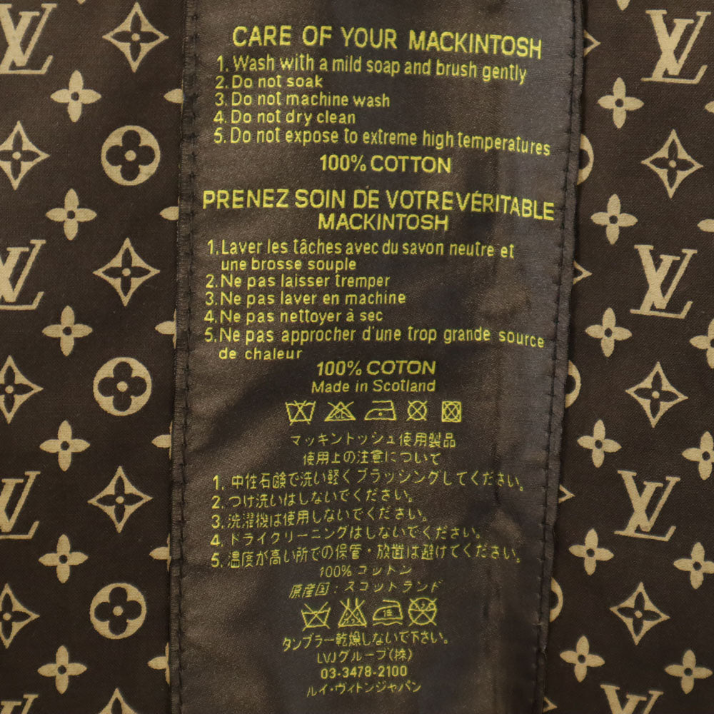 LOUIS VUITTON ルイヴィトン スコットランド製 マッキントッシュ トレンチコート 34 チャコールブラック カバー付き レディース