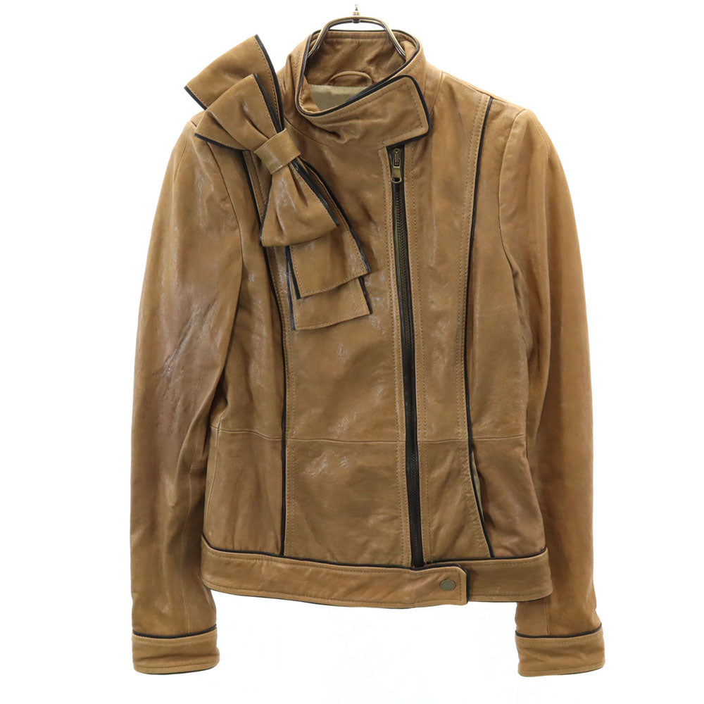 RED VALENTINO レッドヴァレンティノ レザージャケット 38 ベージュブラウン ライダース レディース