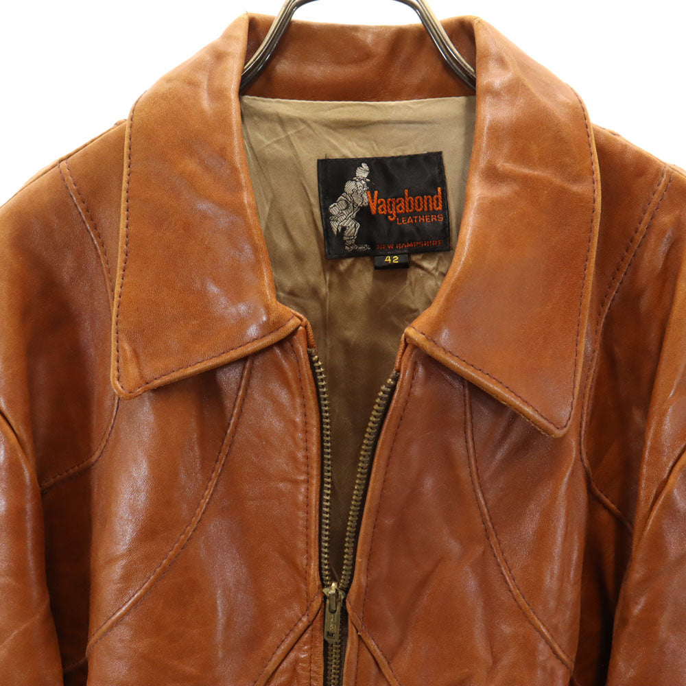 ヴァガボンド 60s 70s ヴィンテージ レザージャケット 42 ブラウン VAGABOND LEATHERS ブルゾン TALONジップ メンズ