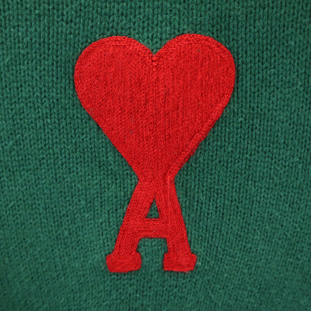 ami アミ ポルトガル製 長袖 セーター S グリーン ニット レディース