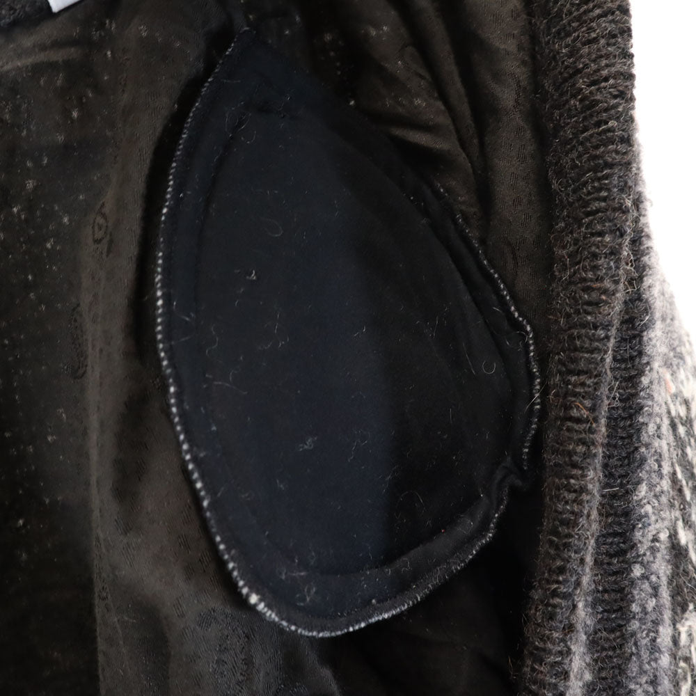 ジバンシイ ジェントルマン 80s 90s イタリア製 アルパカブレンド オールド 総柄 長袖 Vネック ニットカーディガン 46 グレー メンズ