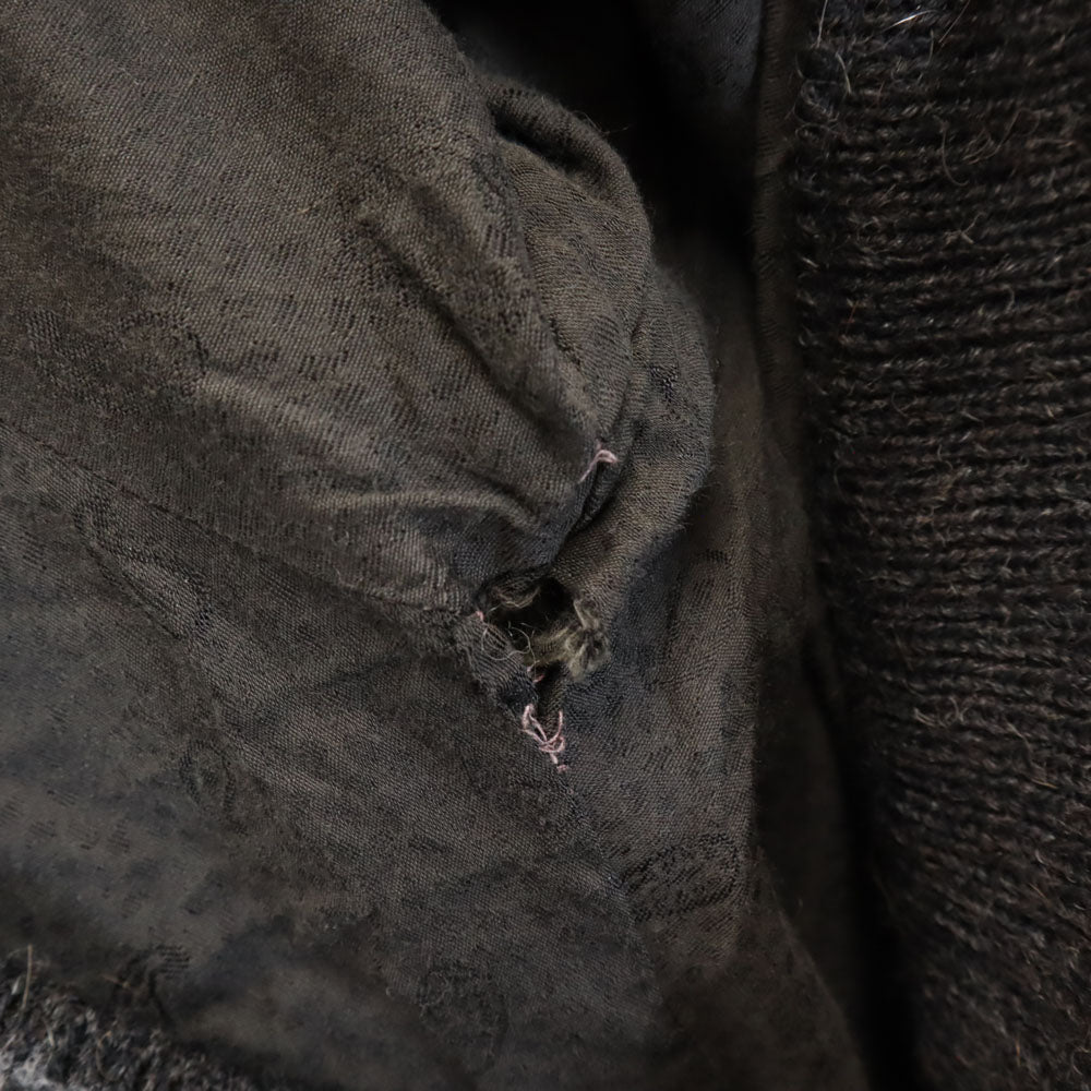 ジバンシイ ジェントルマン 80s 90s イタリア製 アルパカブレンド オールド 総柄 長袖 Vネック ニットカーディガン 46 グレー メンズ