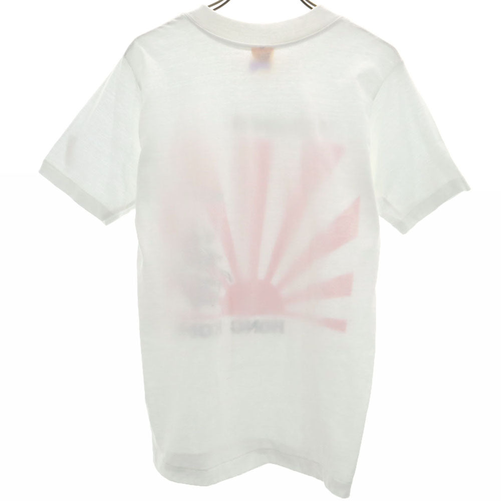 TPLUS 90s USA製 日章旗 オールド 半袖 Tシャツ S 白 SHELDON HONG KONG メンズ