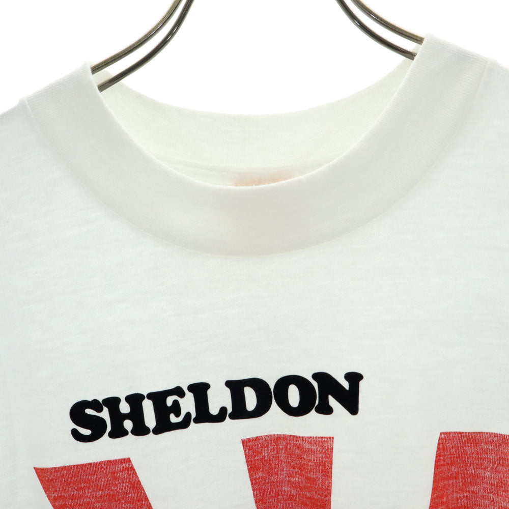 TPLUS 90s USA製 日章旗 オールド 半袖 Tシャツ S 白 SHELDON HONG KONG メンズ