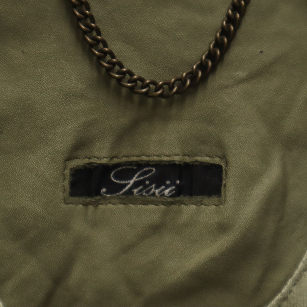 シシ 日本製 牛革 レザージャケット S カーキ Sisii メンズ