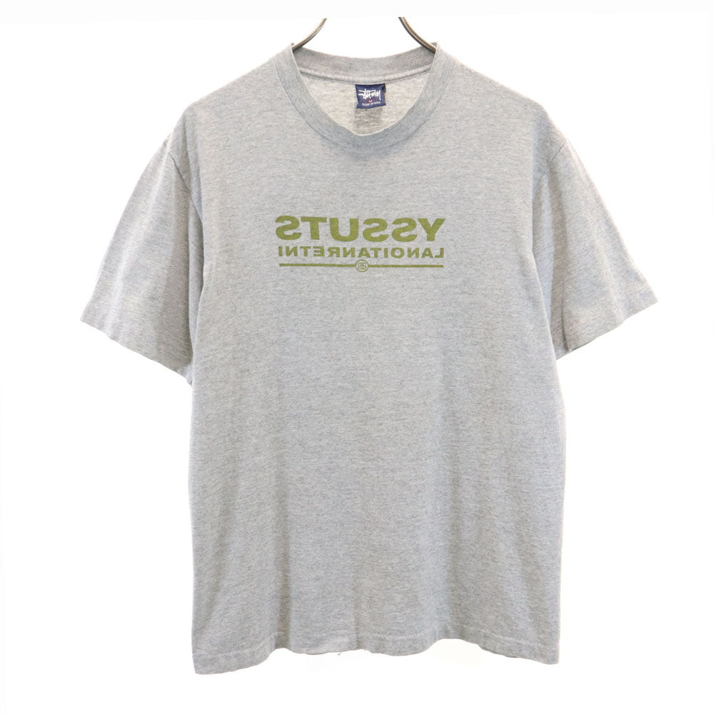 STUSSY ステューシー 90s USA製 オールド 紺タグ 半袖 Tシャツ M グレー メンズ