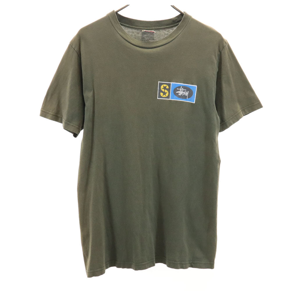 ステューシー 90s USA製 白タグ オールド 半袖 Tシャツ M カーキ STUSSY メンズ