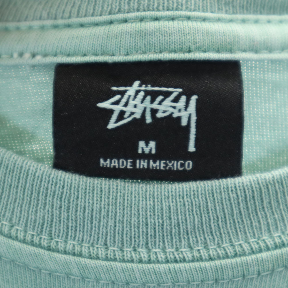 STUSSY ステューシー バックプリント 半袖 Tシャツ M ダスティーミント系 メンズ