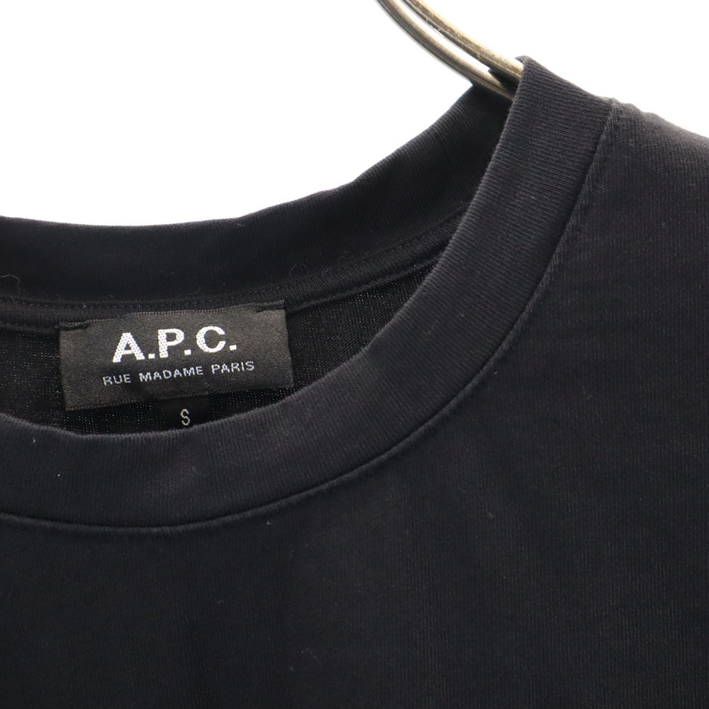 アーペーセー 日本製 フロッキープリント 半袖 Tシャツ S ブラック A.P.C. メンズ