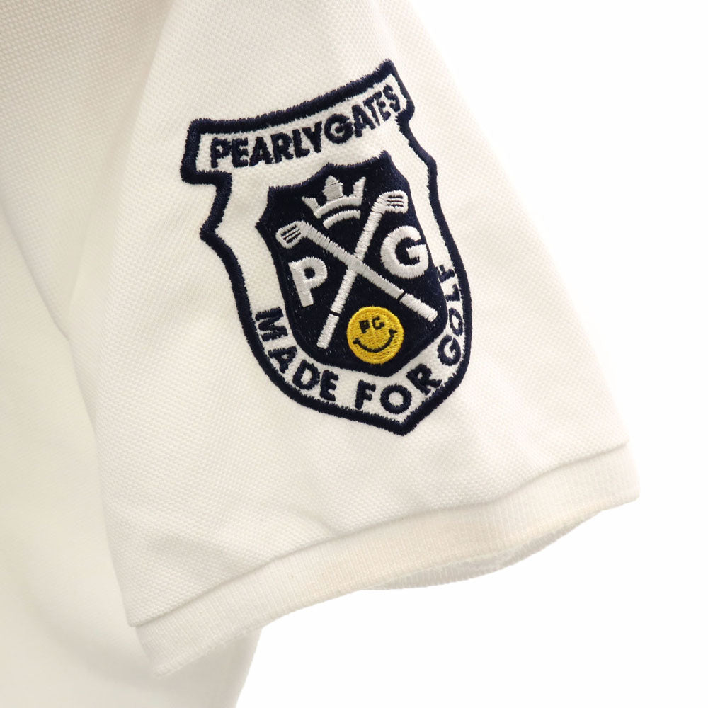 パーリーゲイツ 日本製 ゴルフ 半袖 ポロシャツ 1 ホワイト PEARLY GATES 鹿の子 レディース