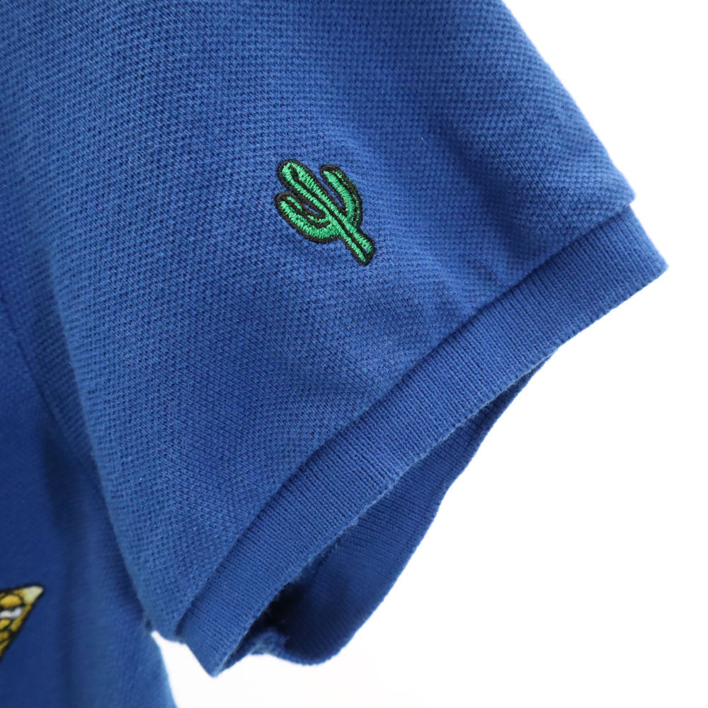 パーリーゲイツ 日本製 ゴルフ 半袖 ポロシャツ 1 ブルー PEARLY GATES 鹿の子 レディース