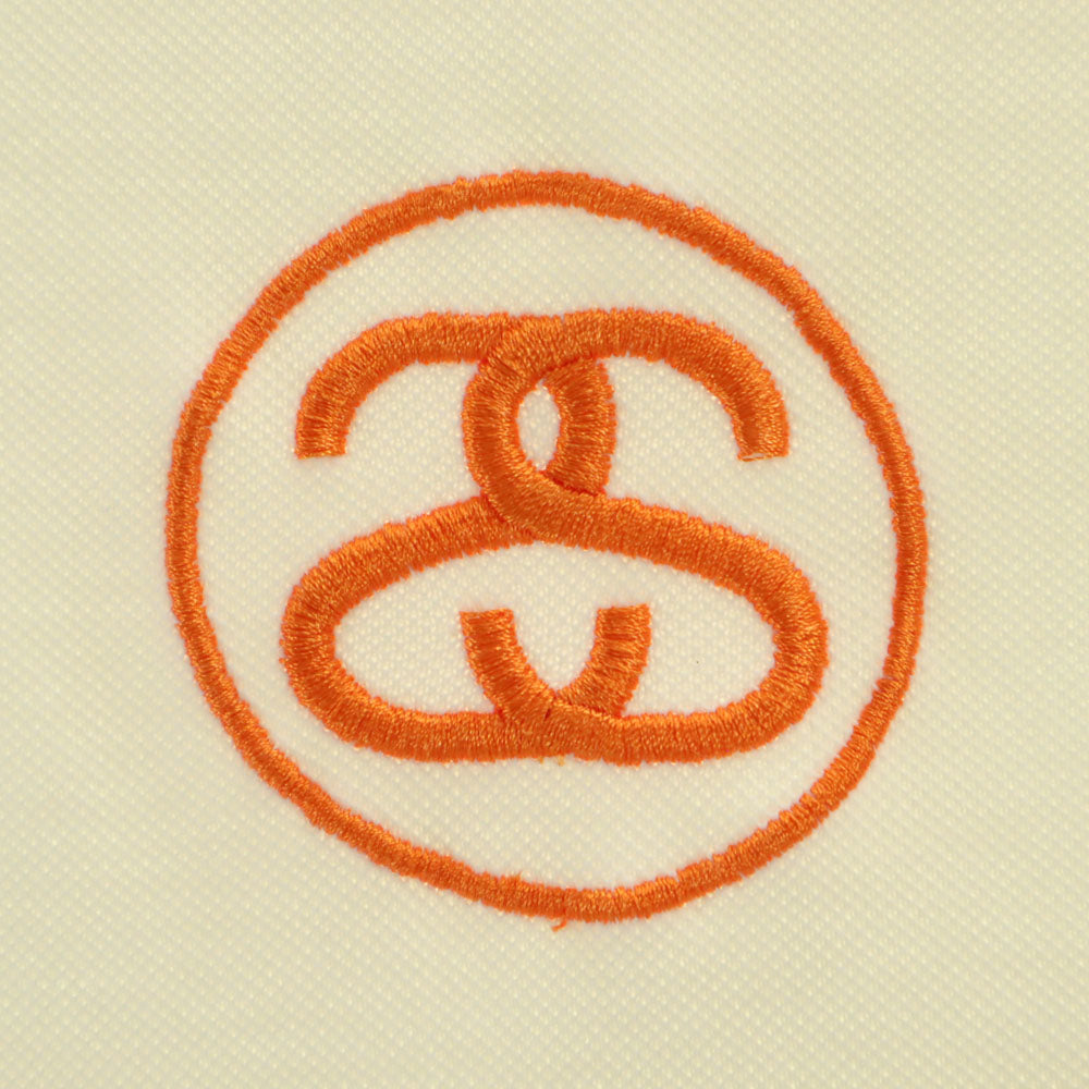 ステューシー 半袖 ポロシャツ M アイボリー系 STUSSY 鹿の子 メンズ