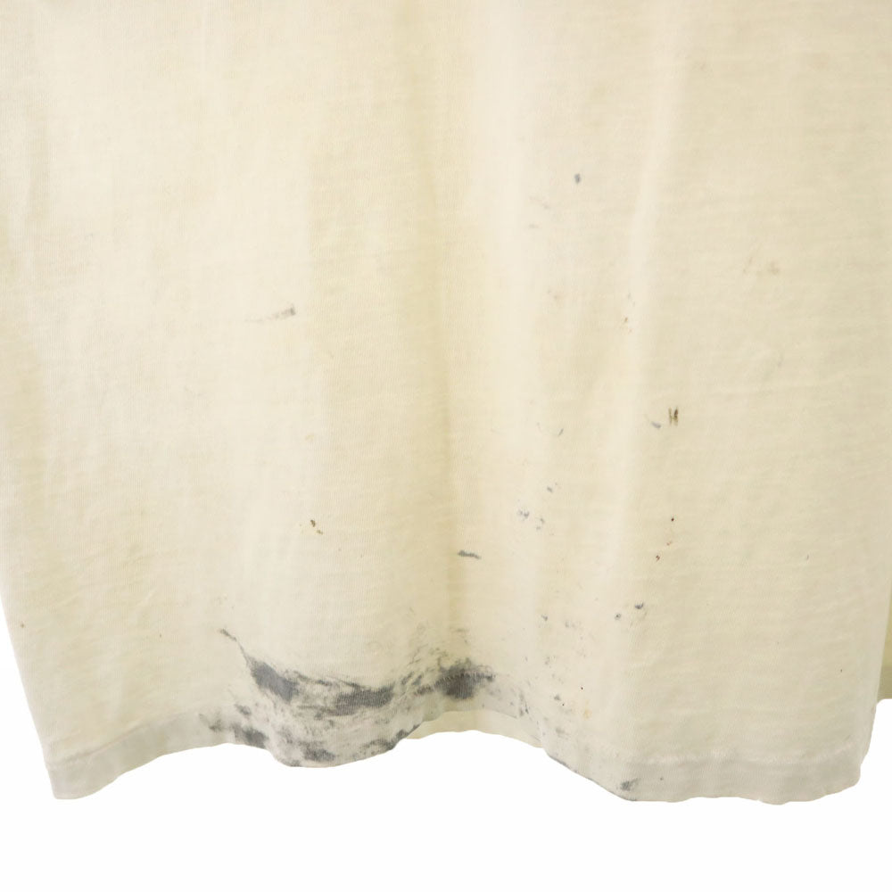 Hanes ヘインズ 80s 90s オールド バックプリント 半袖 シングルステッチ Tシャツ XL アイボリー系 BEETY-T アニマル サイ メンズ