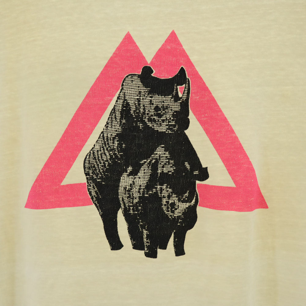 Hanes ヘインズ 80s 90s オールド バックプリント 半袖 シングルステッチ Tシャツ XL アイボリー系 BEETY-T アニマル サイ メンズ