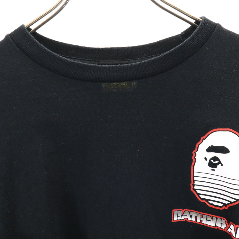 アベイシングエイプ 日本製 長袖 Tシャツ M ブラック A BATHING APE ロンT メンズ