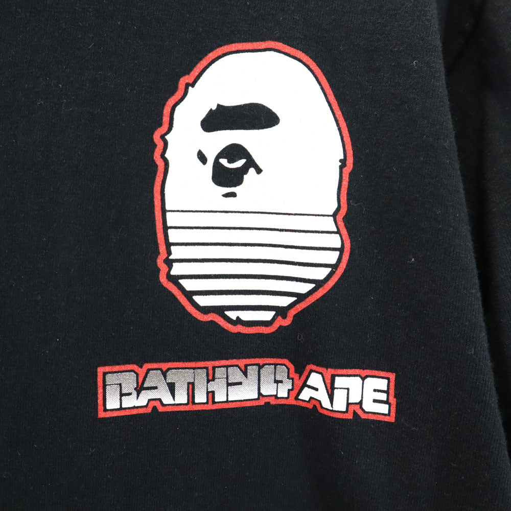 アベイシングエイプ 日本製 長袖 Tシャツ M ブラック A BATHING APE ロンT メンズ