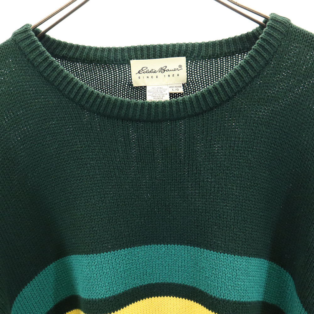 Eddie Bauer エディーバウアー 00s アウトドア オールド 白タグ 長袖 セーター L 深緑 ニット メンズ