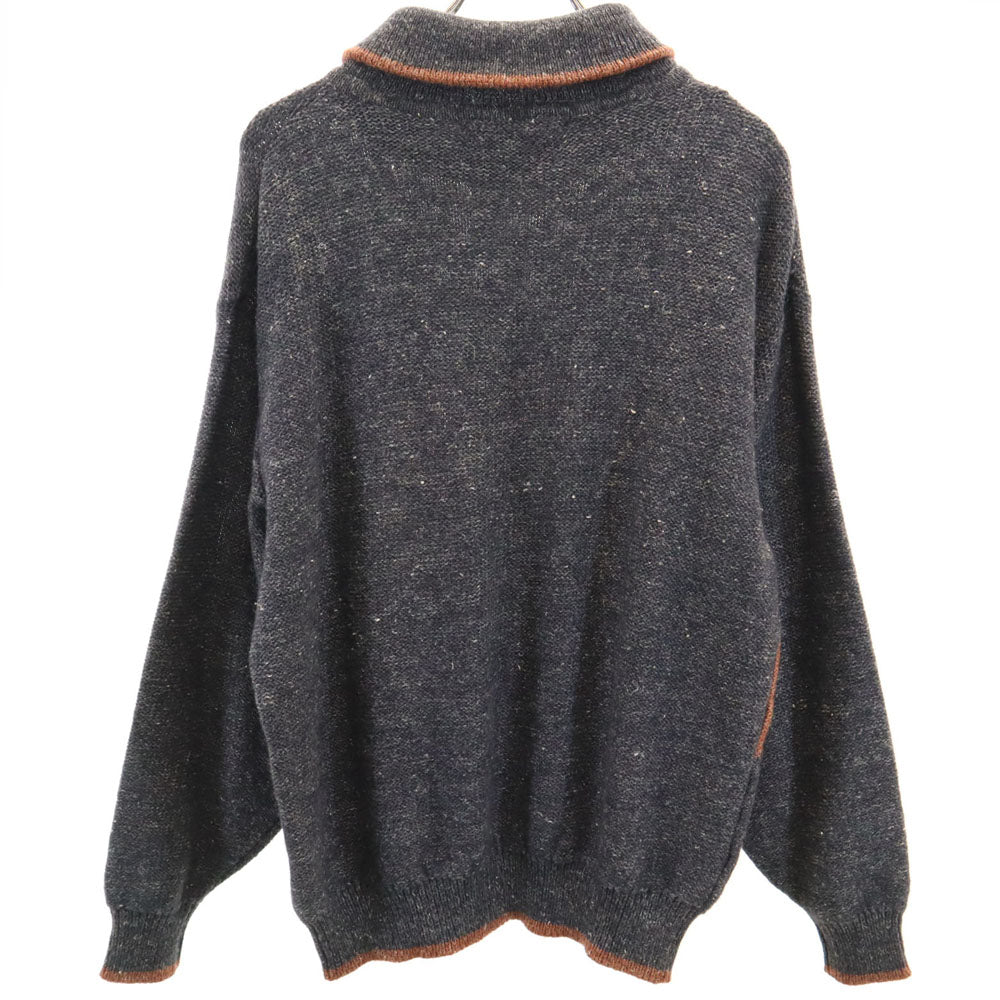 Christian Dior MONSIEUR クリスチャンディオール ムッシュ 90s 日本製 ウールブレンド オールド 長袖 セーター L チャコールグレー ニット メンズ