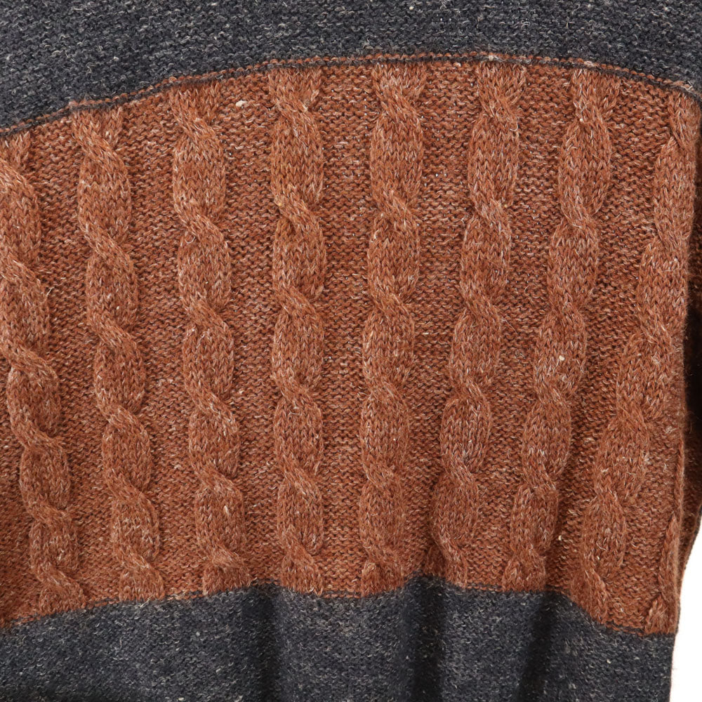 Christian Dior MONSIEUR クリスチャンディオール ムッシュ 90s 日本製 ウールブレンド オールド 長袖 セーター L チャコールグレー ニット メンズ