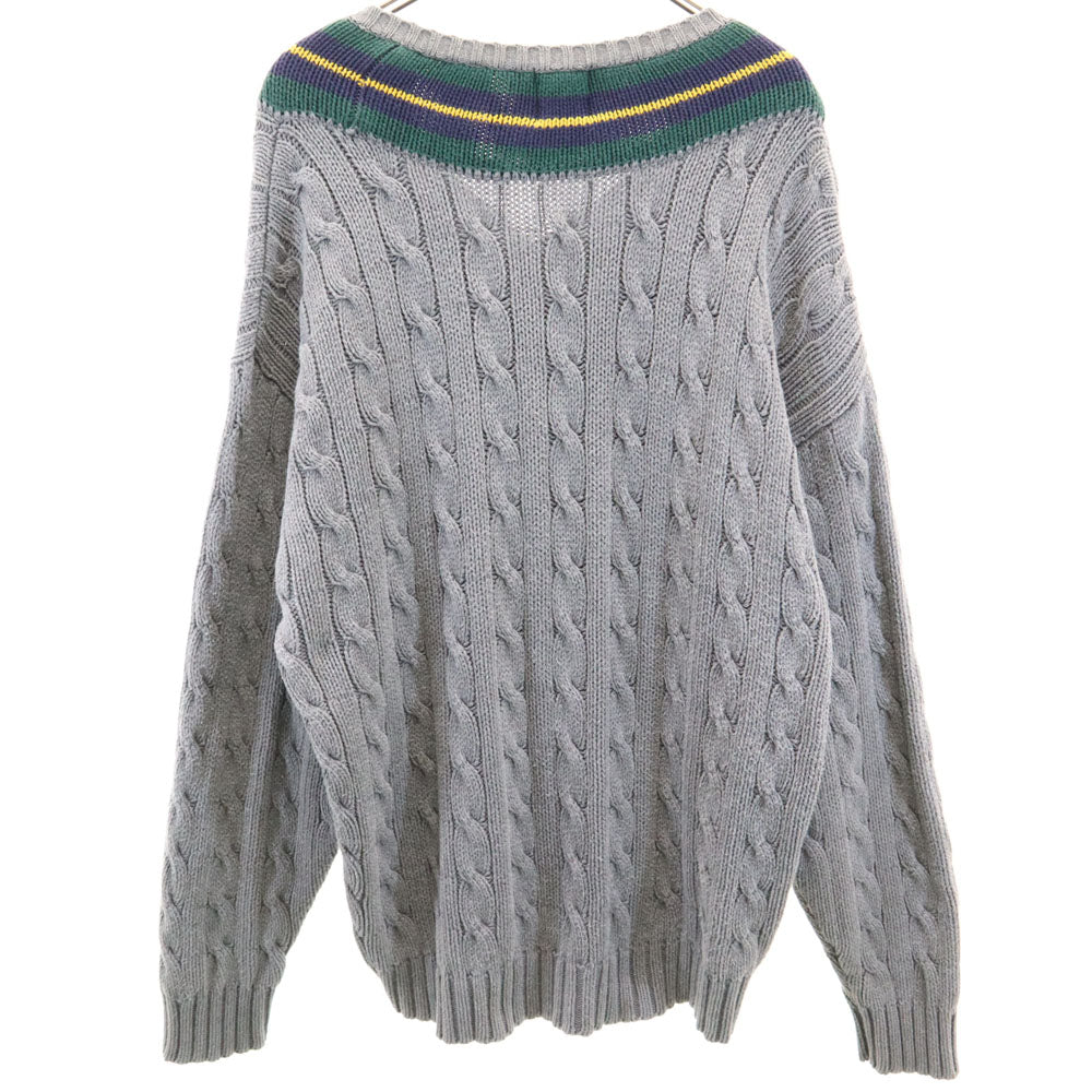 GAP ギャップ 90s オールド チルデン 長袖 Vネック セーター XL グレー ニット レディース