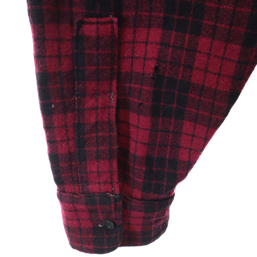 WOOLRICH ウールリッチ 50s ヴィンテージ チェック柄 長袖 シャツ 18 ワインレッド系 メンズ