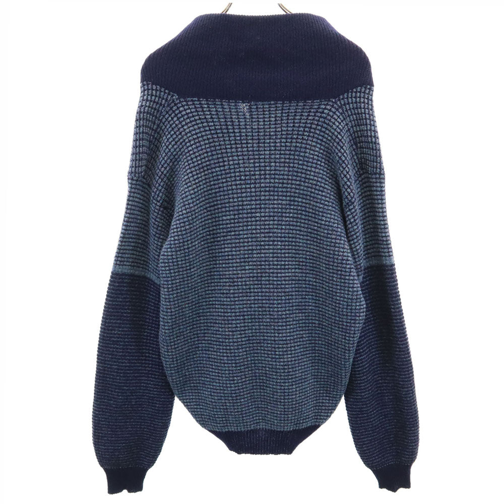 Eddie Bauer エディーバウアー 80s ウール 黒タグ オールド 長袖 セーター L ネイビー ニット 厚手 メンズ