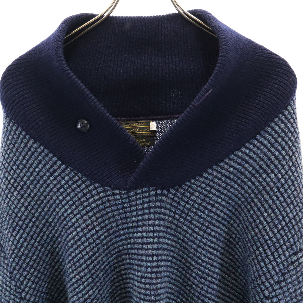 Eddie Bauer エディーバウアー 80s ウール 黒タグ オールド 長袖 セーター L ネイビー ニット 厚手 メンズ