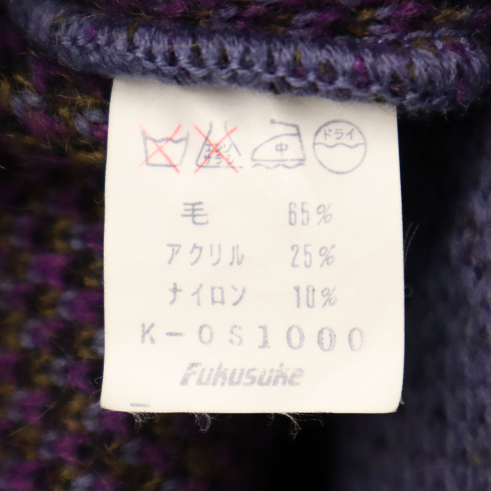 YVES SAINT LAURENT イヴサンローラン 80s 90s ウールブレンド オールド 長袖 Vネック セーター M ネイビー tricots pour homme ニット 厚手 メンズ