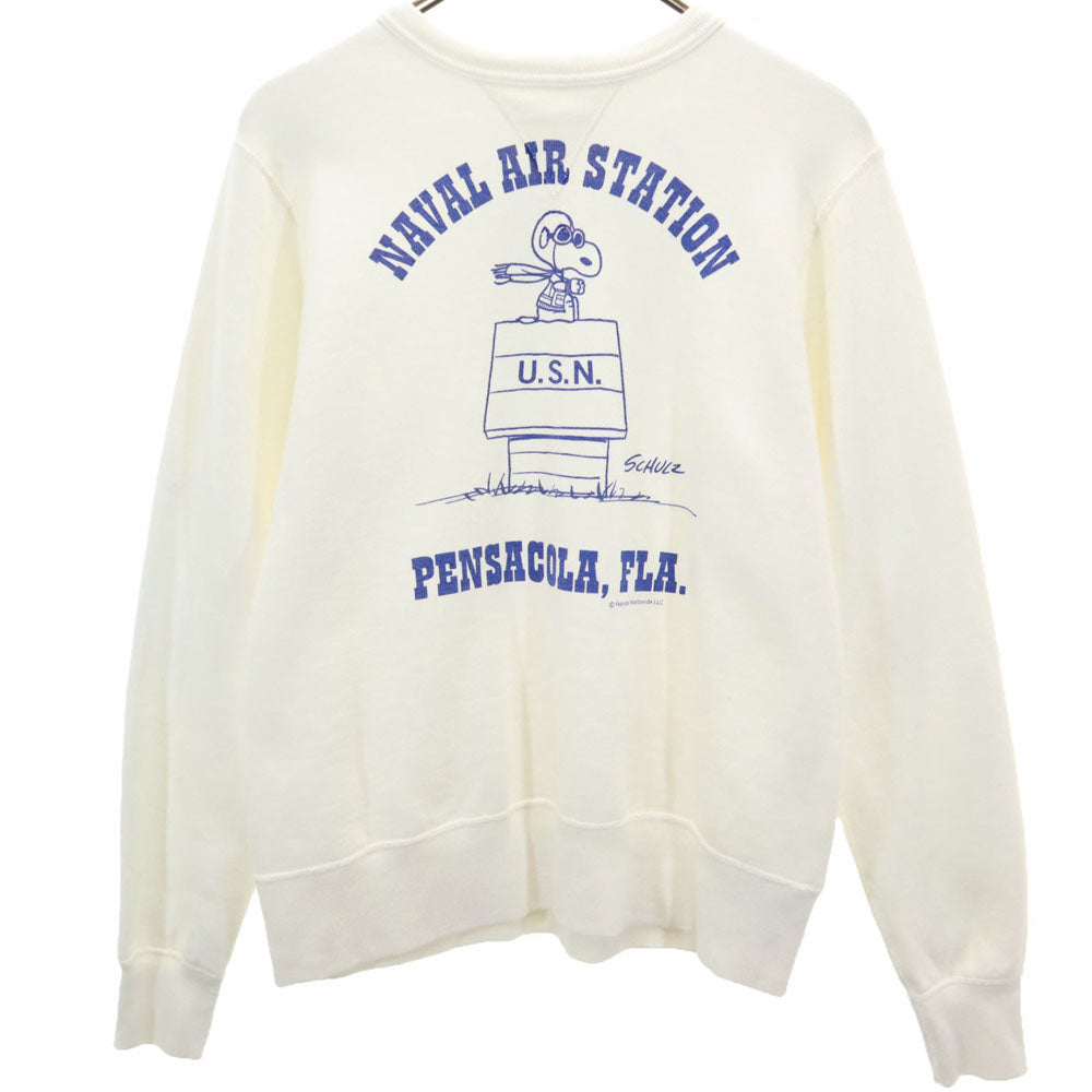 バズリクソンズ 東洋エンタープライズ ピーナッツ コラボ スヌーピー 長袖 スウェット トレーナー M ホワイト Buzz Rickson's x PEANUTS SNOOPY 裏起毛 メンズ