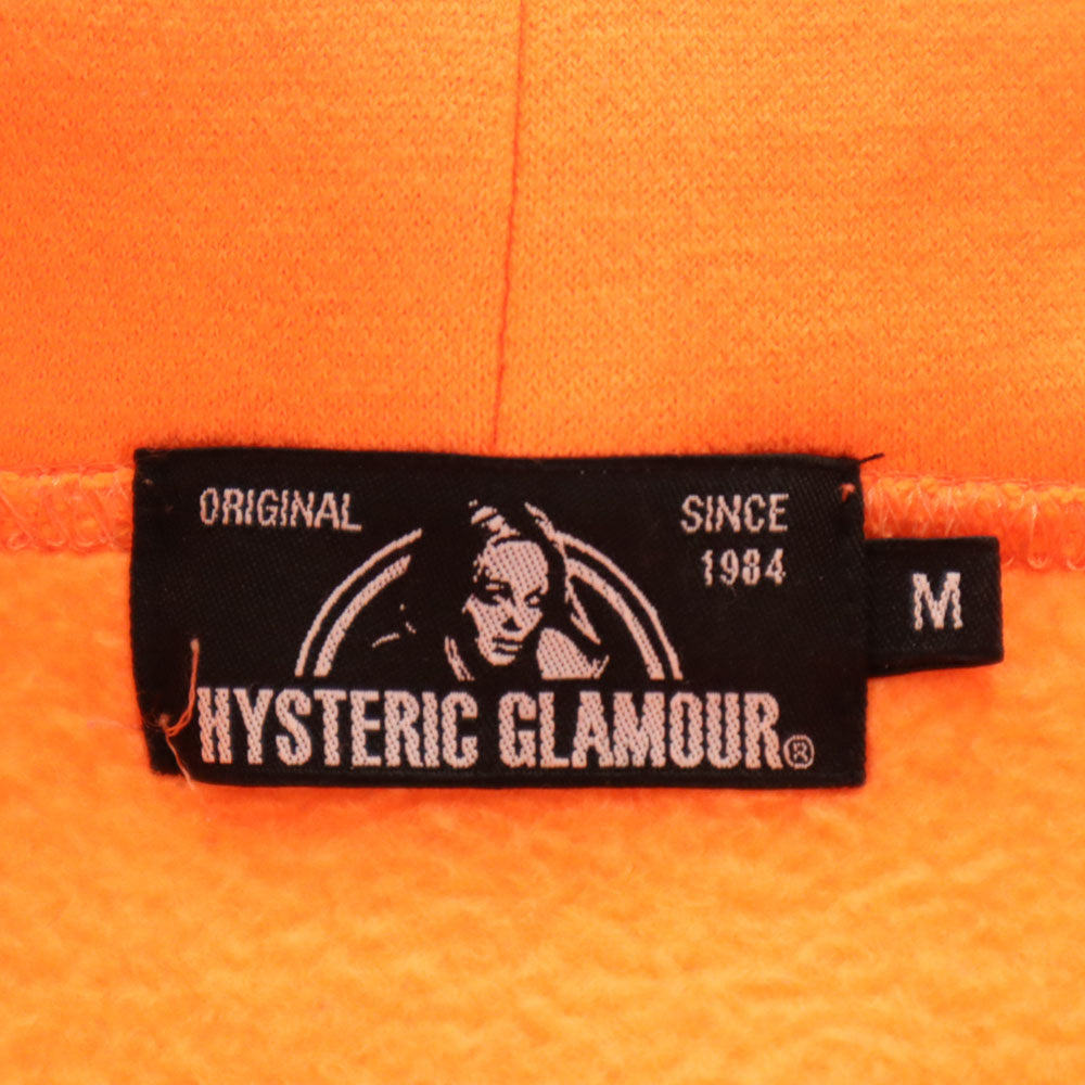 ヒステリックグラマー 長袖 スウェットパーカー M ネオンオレンジ HYSTERIC GLAMOUR 裏起毛 メンズ