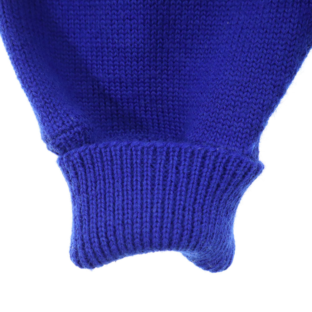 ALL SPORTS オールスポーツ 70s ヴィンテージ レタード 長袖 Vネック ニットカーディガン 群青色 メンズ