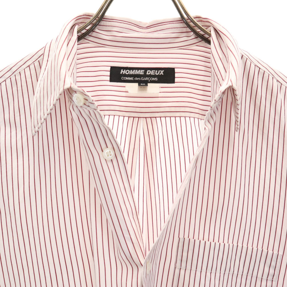 COMME des GARCONS HOMME DEUX コムデギャルソンオムドゥ 2012年 日本製 ストライプ柄 長袖 シャツ XS ホワイト メンズ