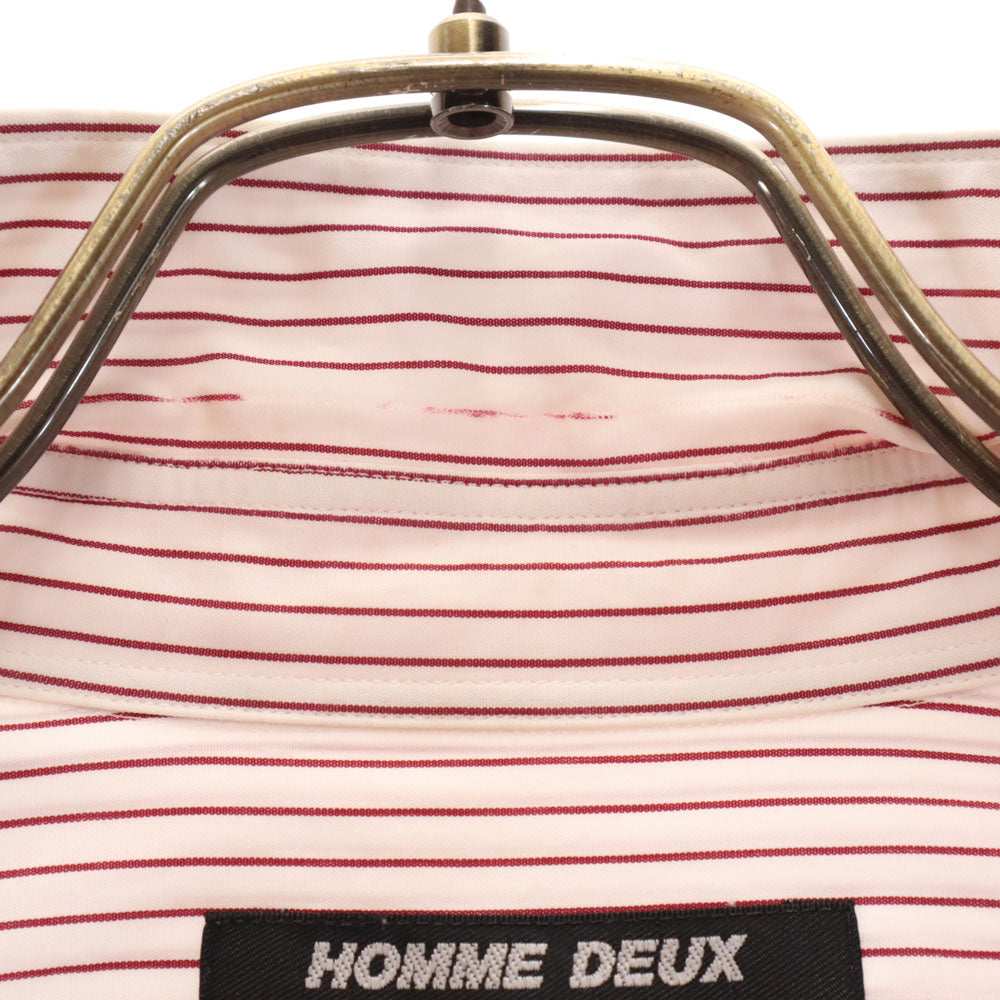 COMME des GARCONS HOMME DEUX コムデギャルソンオムドゥ 2012年 日本製 ストライプ柄 長袖 シャツ XS ホワイト メンズ