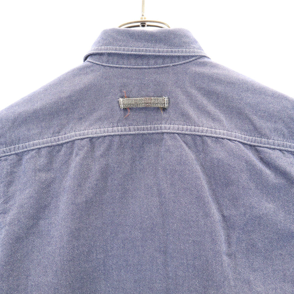 COMME des GARCONS HOMME コムデギャルソンオム 2013年 日本製 ボーダー柄 長袖 シャンブレーシャツ XS ネイビー 他 メンズ