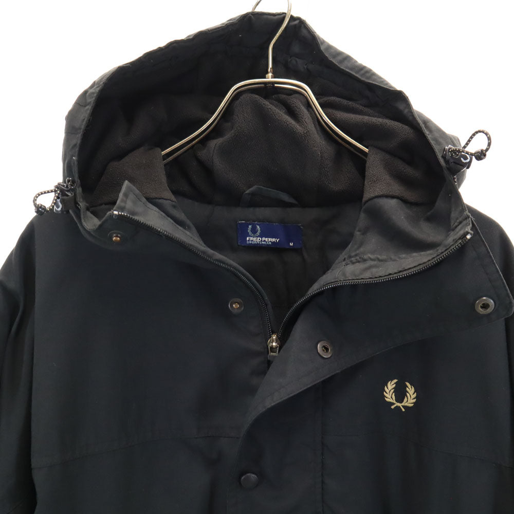 フレッドペリー ナイロンジャケット M ブラック FRED PERRY SPORTS WEAR 裏フリース メンズ