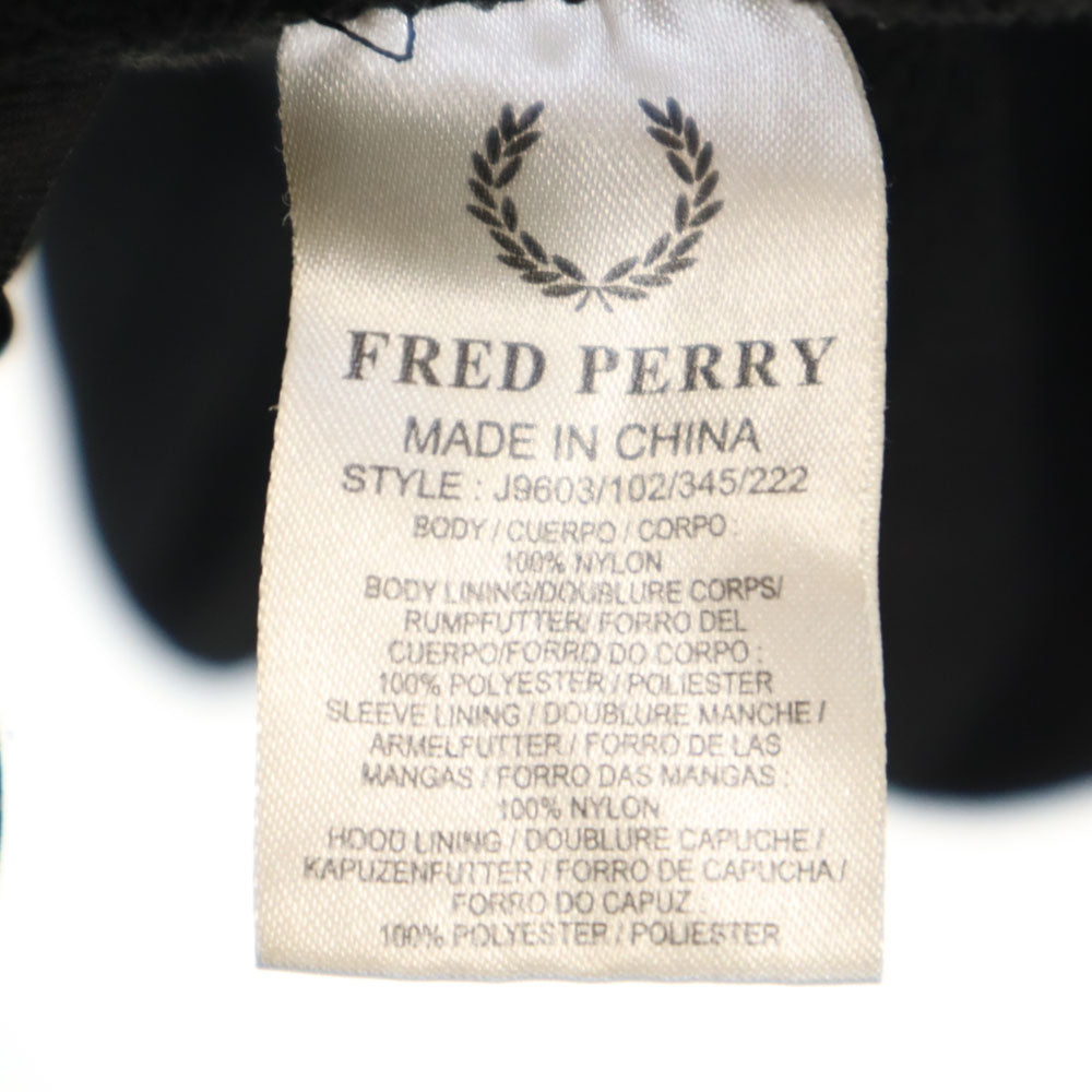 フレッドペリー ナイロンジャケット M ブラック FRED PERRY SPORTS WEAR 裏フリース メンズ