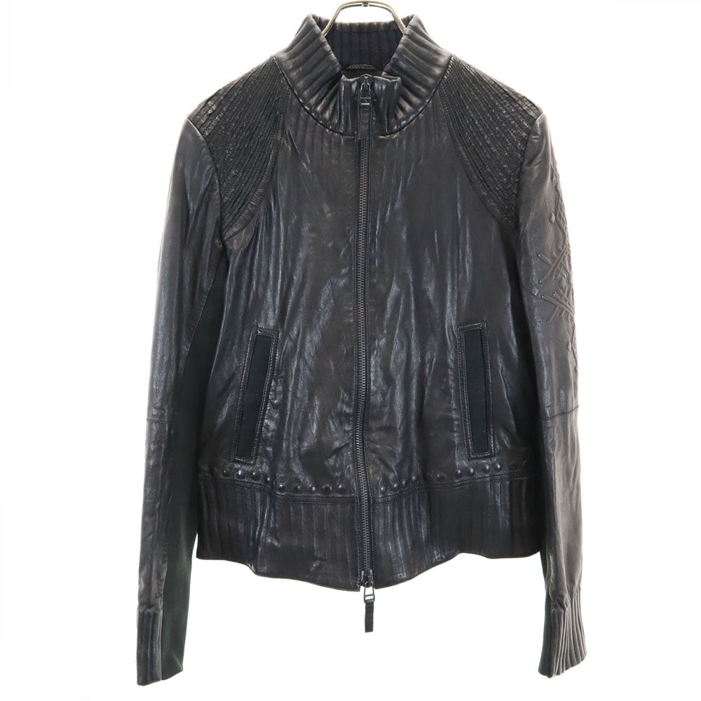 ルジャンドゥ マリテフランソワジルボー ラム レザージャケット M ブラック LE JEAN DE MARITHE FRANCOIS GIRBAUD メンズ