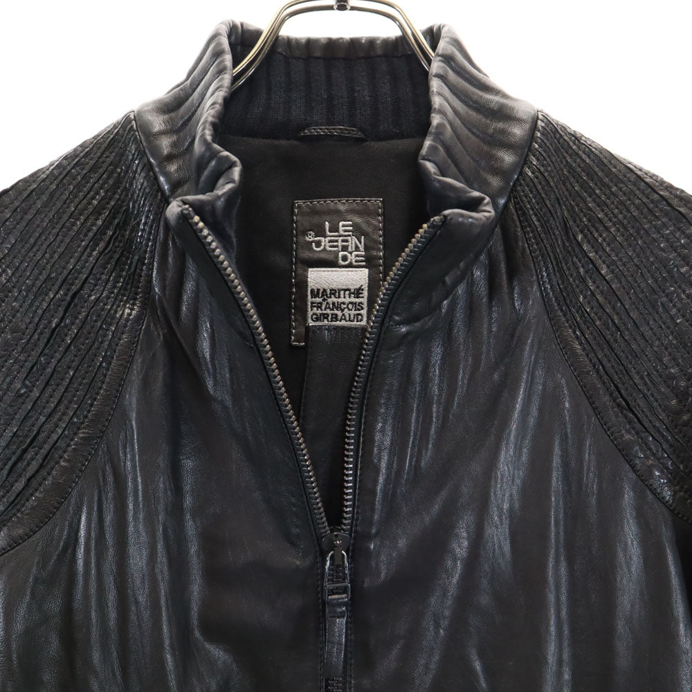 ルジャンドゥ マリテフランソワジルボー ラム レザージャケット M ブラック LE JEAN DE MARITHE FRANCOIS GIRBAUD メンズ