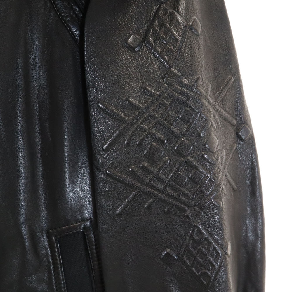 ルジャンドゥ マリテフランソワジルボー ラム レザージャケット M ブラック LE JEAN DE MARITHE FRANCOIS GIRBAUD メンズ