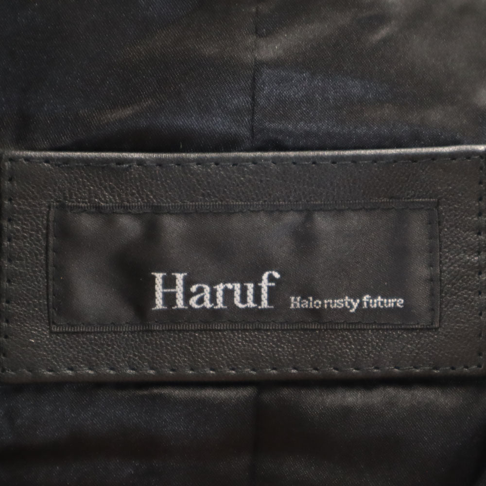 ハルフ ゴート レザージャケット L ブラック Haruf パーカー メンズ