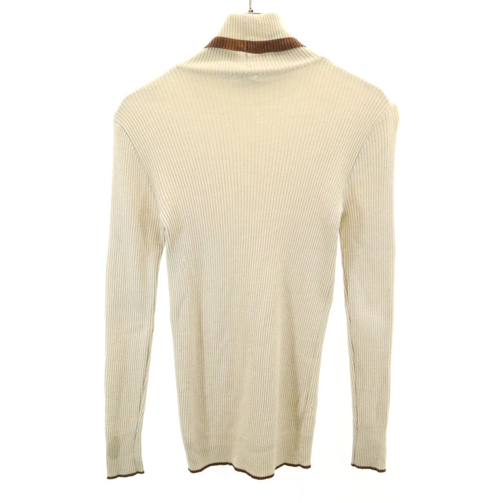 VINTAGE ヴィンテージ 80s 90s イタリア製 長袖 タートルネック セーター 4 ベージュ リブニット レディース
