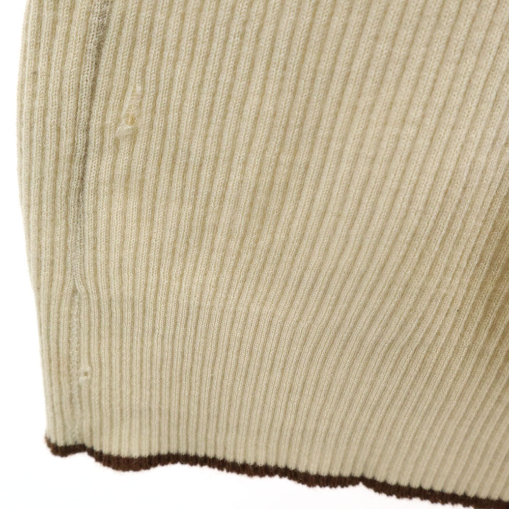 VINTAGE ヴィンテージ 80s 90s イタリア製 長袖 タートルネック セーター 4 ベージュ リブニット レディース