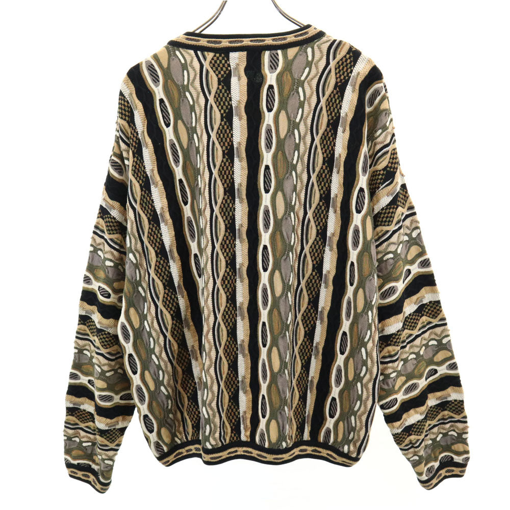 tundra ツンドラ 90s カナダ製 オールド 長袖 3D ニット XL ベージュ 他 セーター メンズ