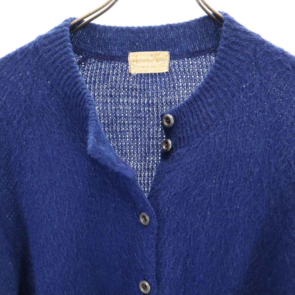 Auon Knit 70s 80s ヴィンテージ 長袖 ニットカーディガン 青紺 レディース