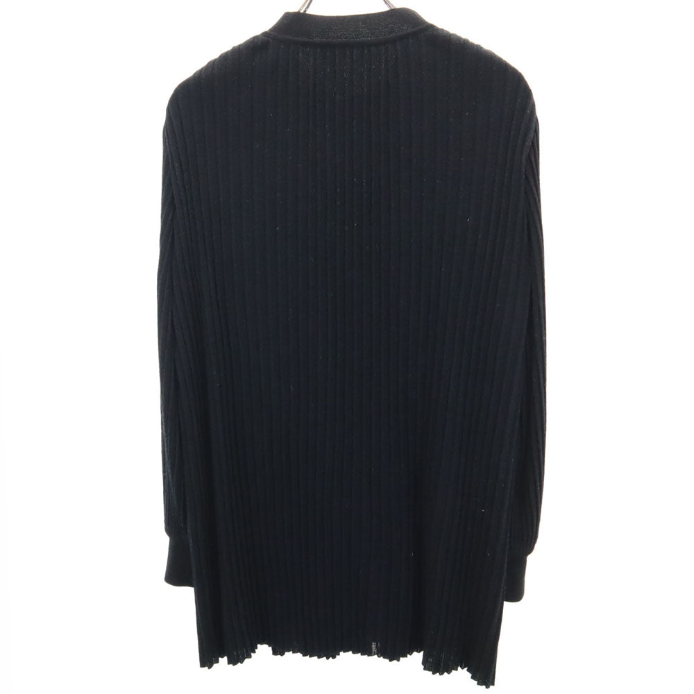 イヴサンローラン 90s オールド 長袖 プリーツ ニットカーディガン M ブラック YVES SAINT LAURENT レディース