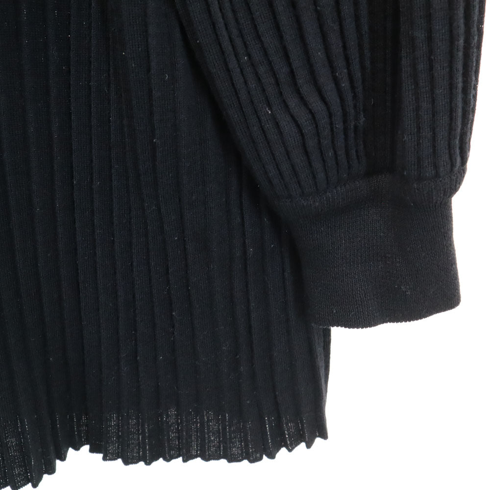 イヴサンローラン 90s オールド 長袖 プリーツ ニットカーディガン M ブラック YVES SAINT LAURENT レディース