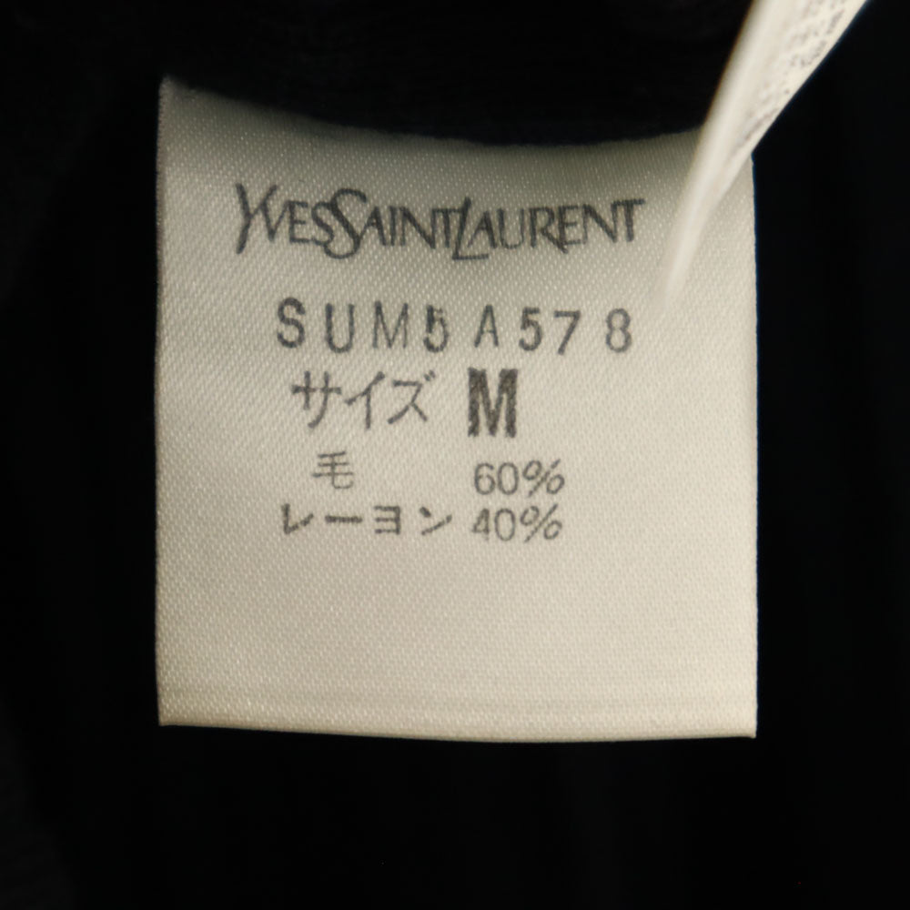 イヴサンローラン 90s オールド 長袖 プリーツ ニットカーディガン M ブラック YVES SAINT LAURENT レディース