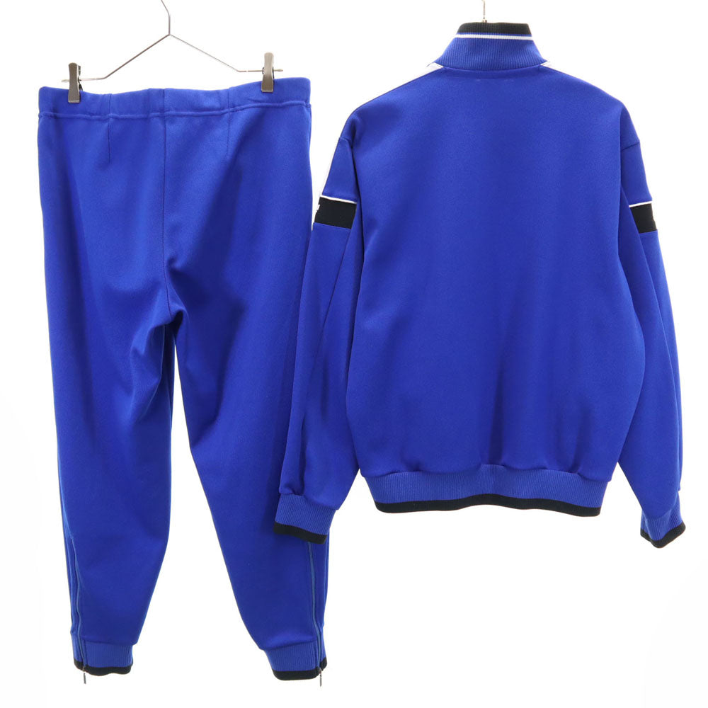 アディダス 80s デサント製 ヴィンテージ トレフォイルロゴ トラックジャケット 上下 セットアップ L ブルー系 adidas ジャージ メンズ