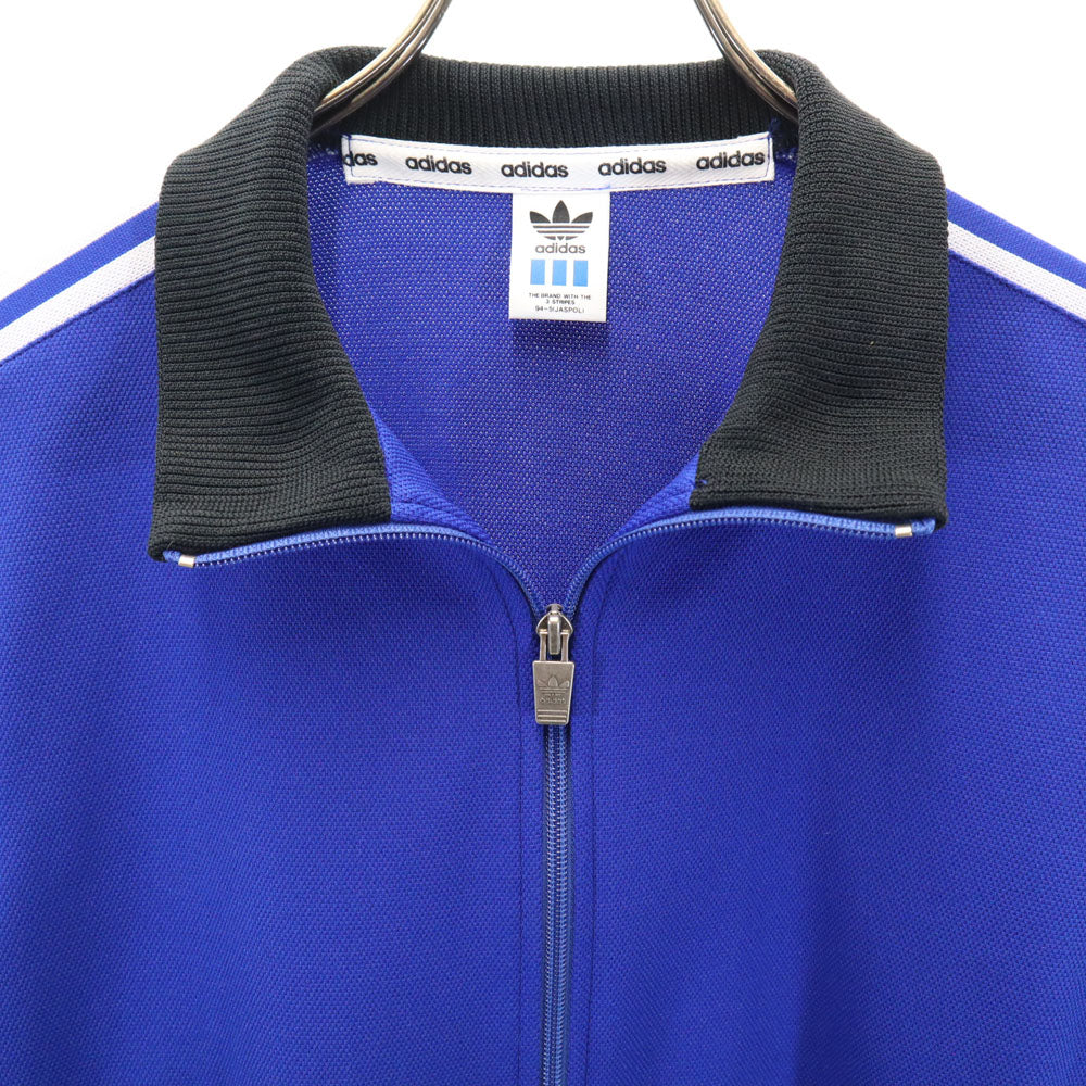 アディダス 80s デサント製 ヴィンテージ トレフォイルロゴ トラックジャケット 上下 セットアップ L ブルー系 adidas ジャージ メンズ